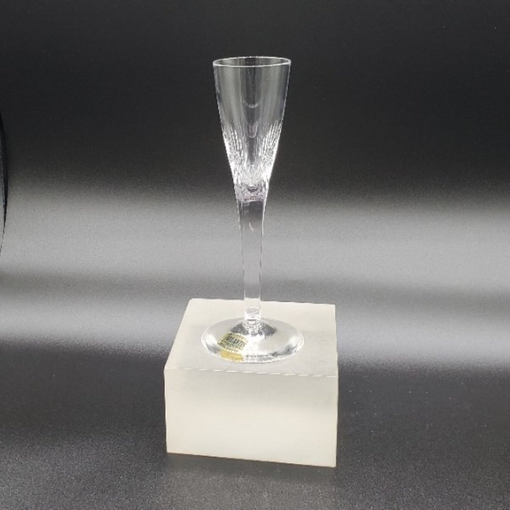 Set of 5 Vintage ATLANTIS BLOCK Full Lead Crystal Tall Cordial Glasses